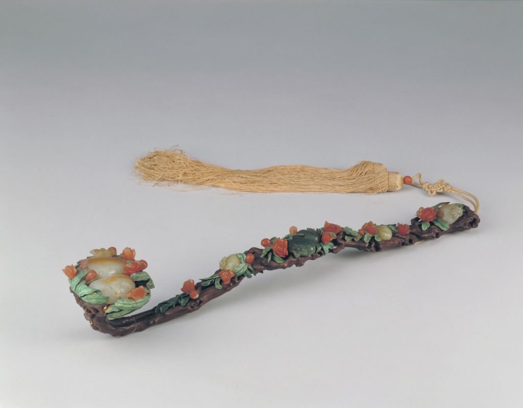 图片[7]-Wood inlaid with various jades, melons, fruits and ganoderma lucidum-China Archive